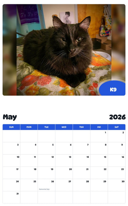2026 - 2027 K9 - Pawidols Pet Calendar