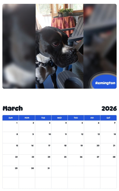 November 2025 - October 2026 Remington - Pawidols Pet Calendar