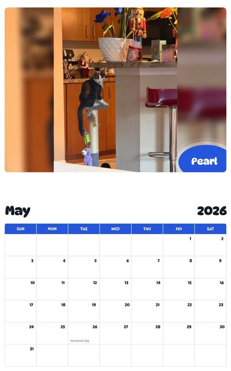 2026 - 2027 Pearl - Pawidols Pet Calendar