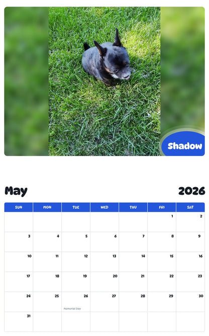 2026 - 2027 Shadow - Pawidols Pet Calendar