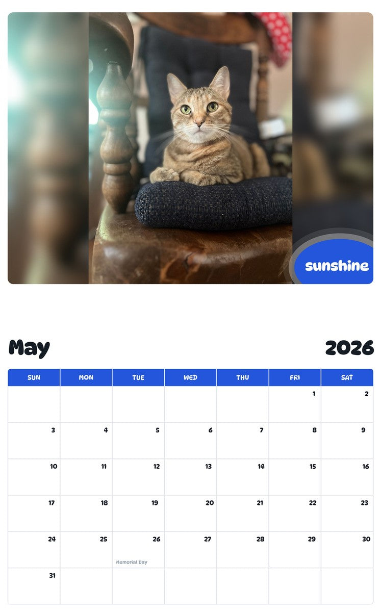2026 - 2027 sunshine - Pawidols Pet Calendar