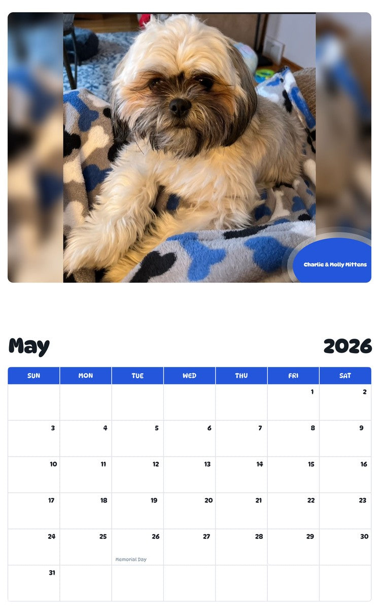 2026 - 2027 Charlie & Molly Mittens - Pawidols Pet Calendar