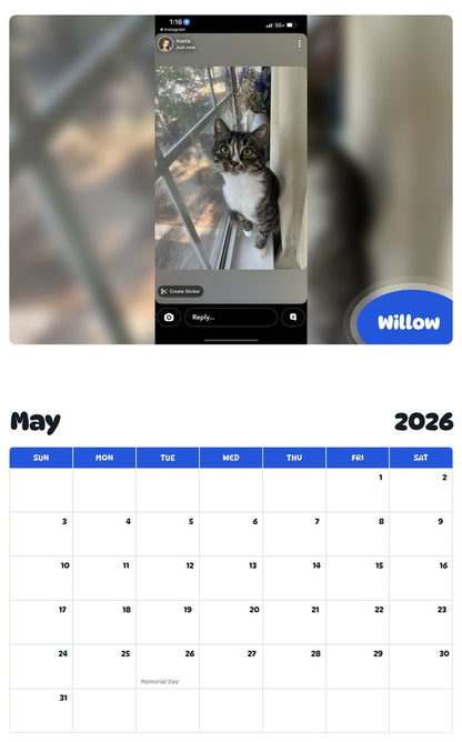 2026 - 2027 Willow - Pawidols Pet Calendar