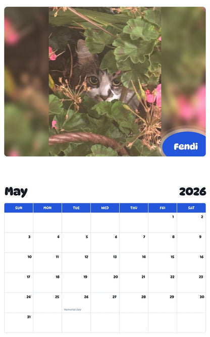 2026 - 2027 Fendi - Pawidols Pet Calendar
