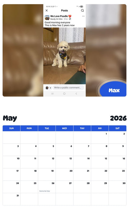 2026 - 2027 Max - Pawidols Pet Calendar