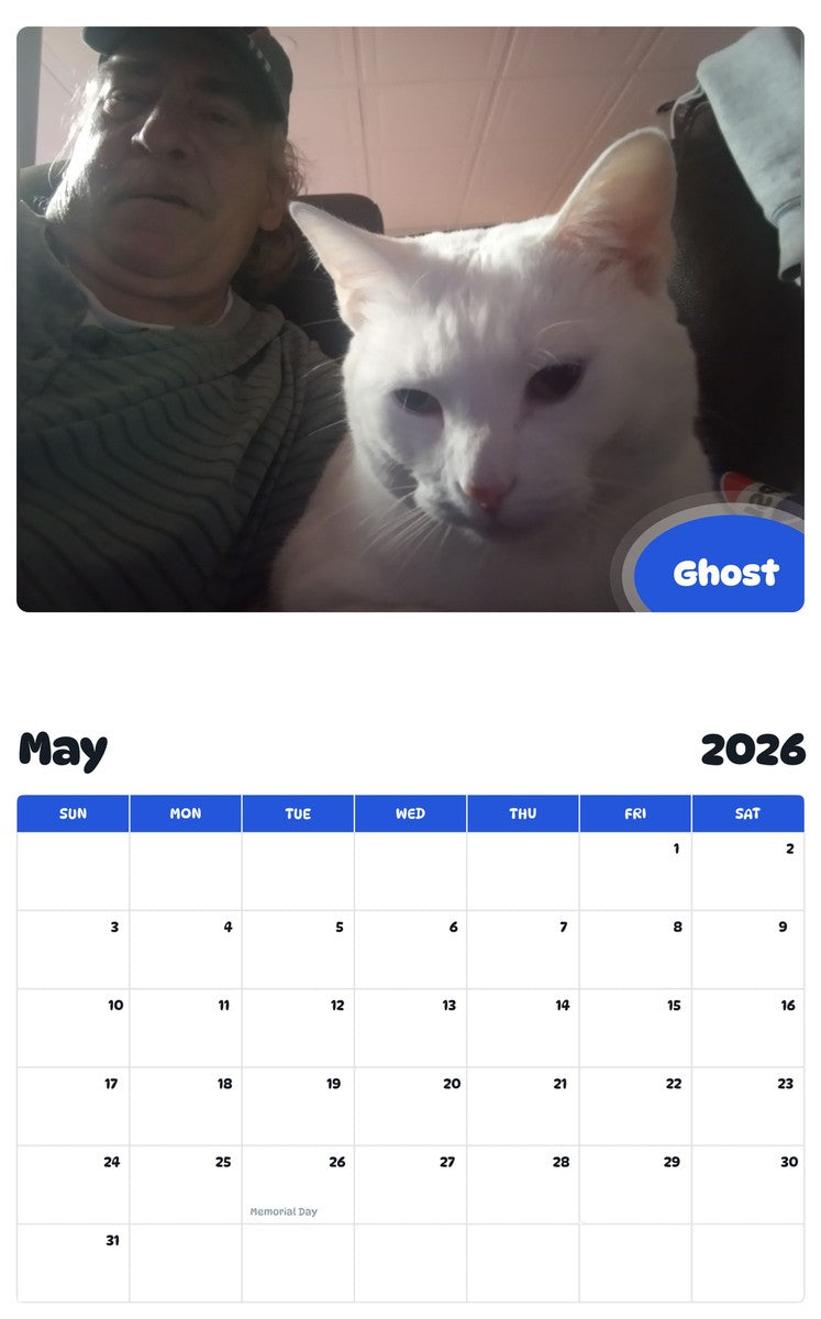 2026 - 2027 Ghost - Pawidols Pet Calendar