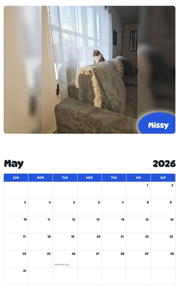 2026 - 2027 Missy - Pawidols Pet Calendar