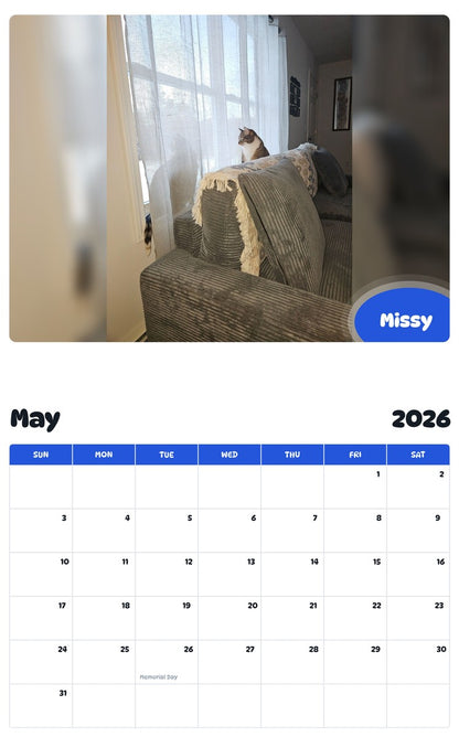 2026 - 2027 Missy - Pawidols Pet Calendar