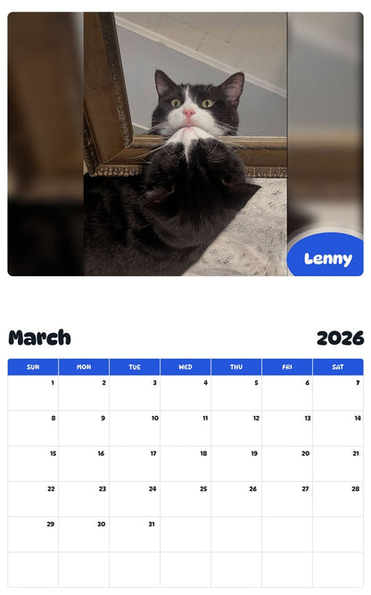 November 2025 - October 2026 Lenny - Pawidols Pet Calendar
