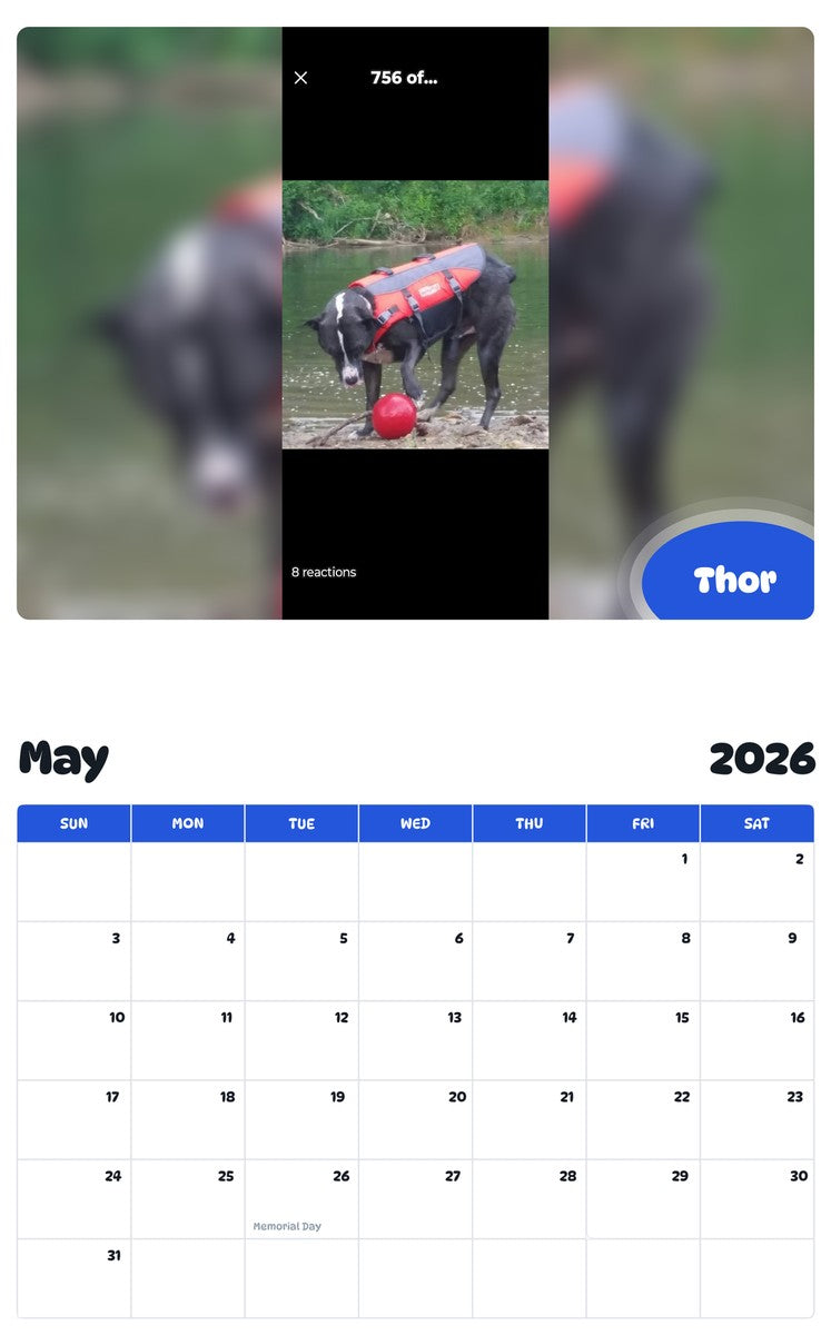 2026 - 2027 Thor - Pawidols Pet Calendar