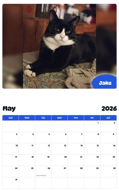 2026 - 2027 Jake - Pawidols Pet Calendar