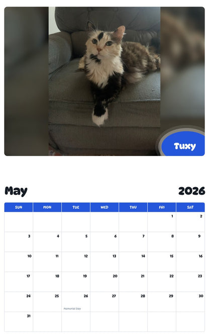 2026 - 2027 Tuxy - Pawidols Pet Calendar