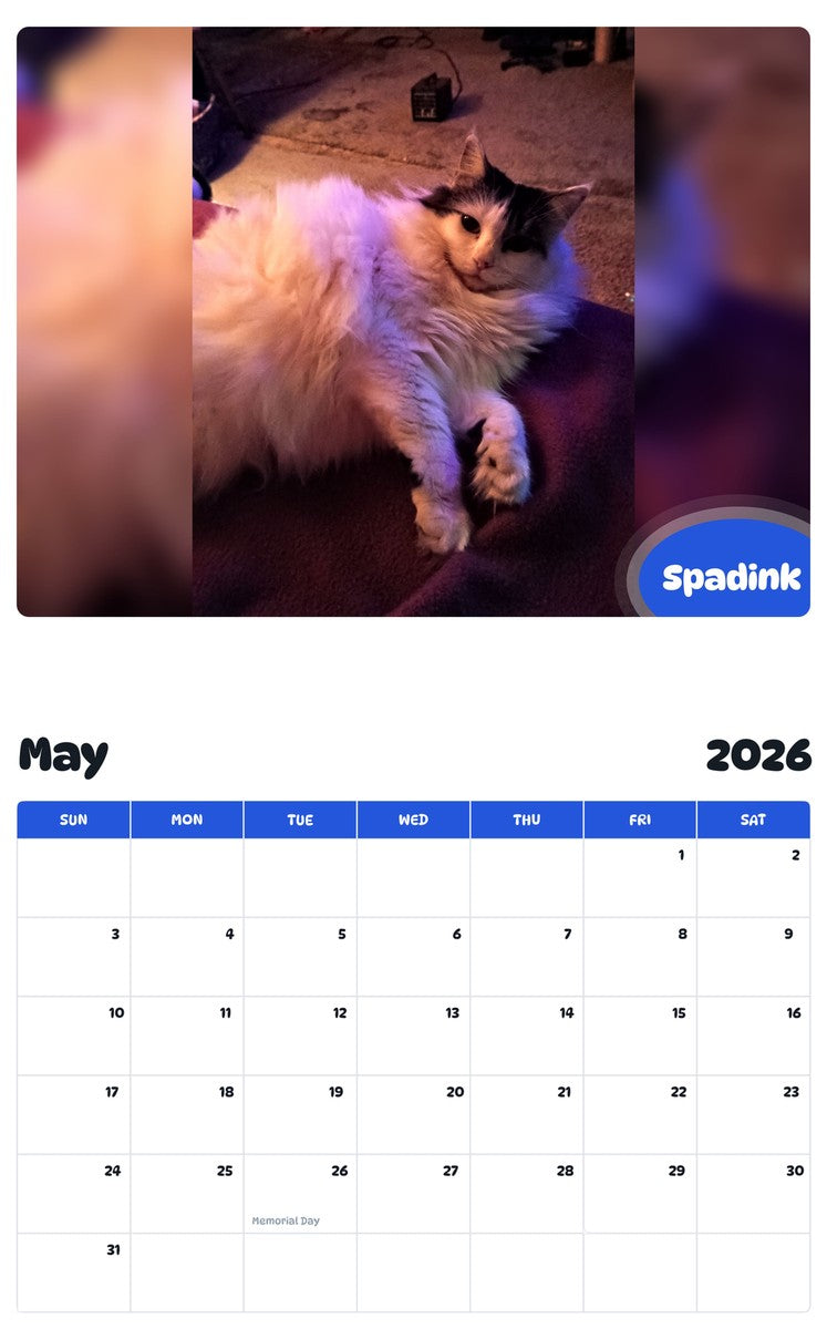 2026 - 2027 Spadink - Pawidols Pet Calendar