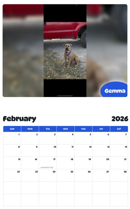 October 2025 - September 2026 Gemma - Pawidols Pet Calendar