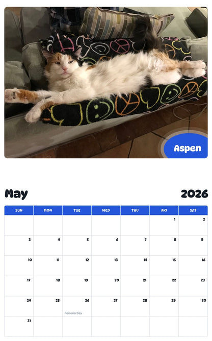 2026 - 2027 Aspen - Pawidols Pet Calendar