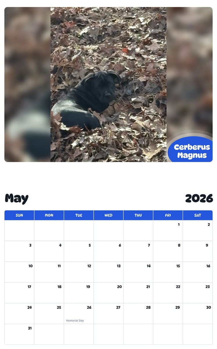 2026 - 2027 Cerberus Magnus - Pawidols Pet Calendar
