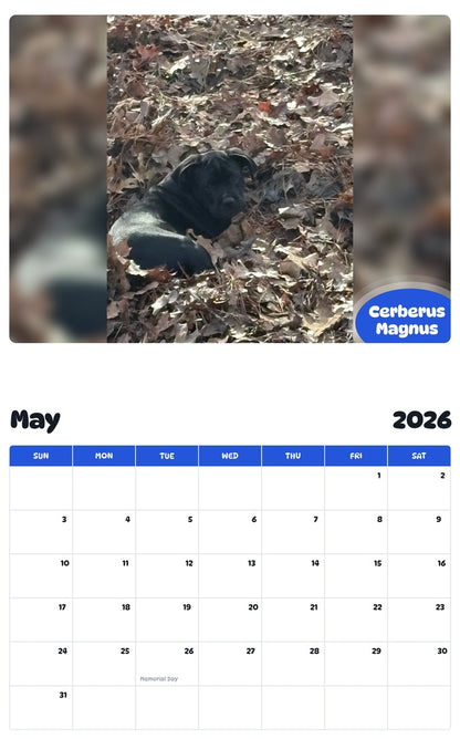 2026 - 2027 Cerberus Magnus - Pawidols Pet Calendar