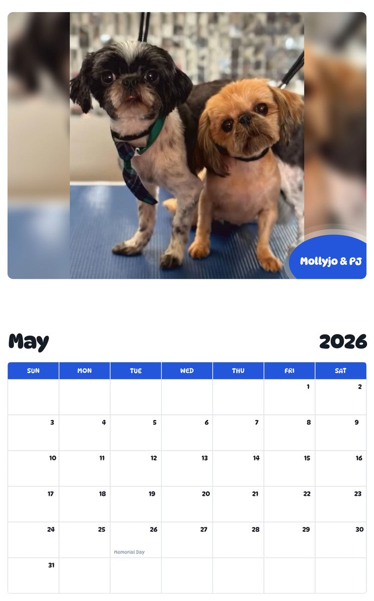 2026 - 2027 Mollyjo & PJ - Pawidols Pet Calendar