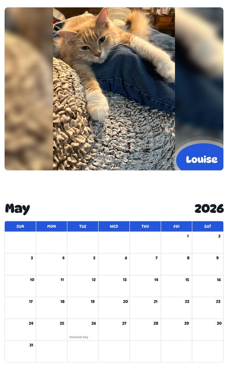 2026 - 2027 Louise - Pawidols Pet Calendar