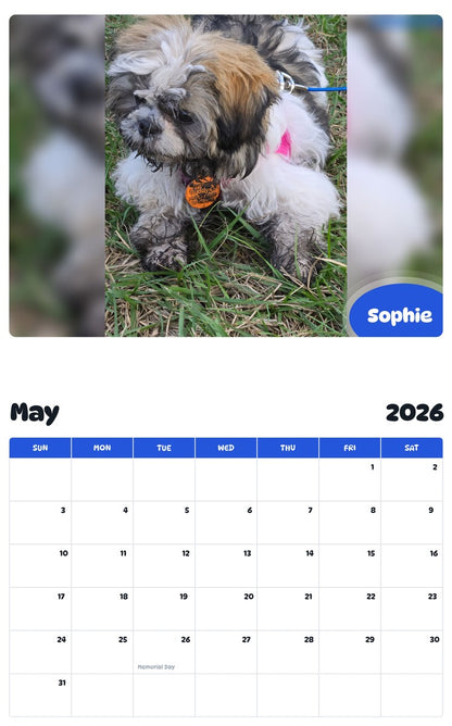 2026 - 2027 Sophie - Pawidols Pet Calendar