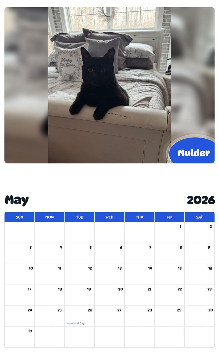2026 - 2027 Mulder - Pawidols Pet Calendar