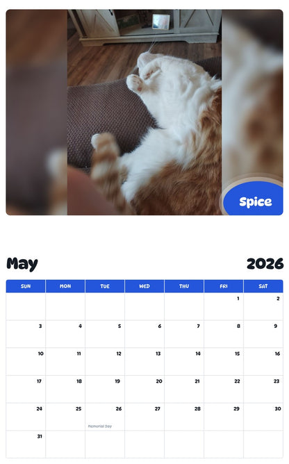 2026 - 2027 Spice - Pawidols Pet Calendar