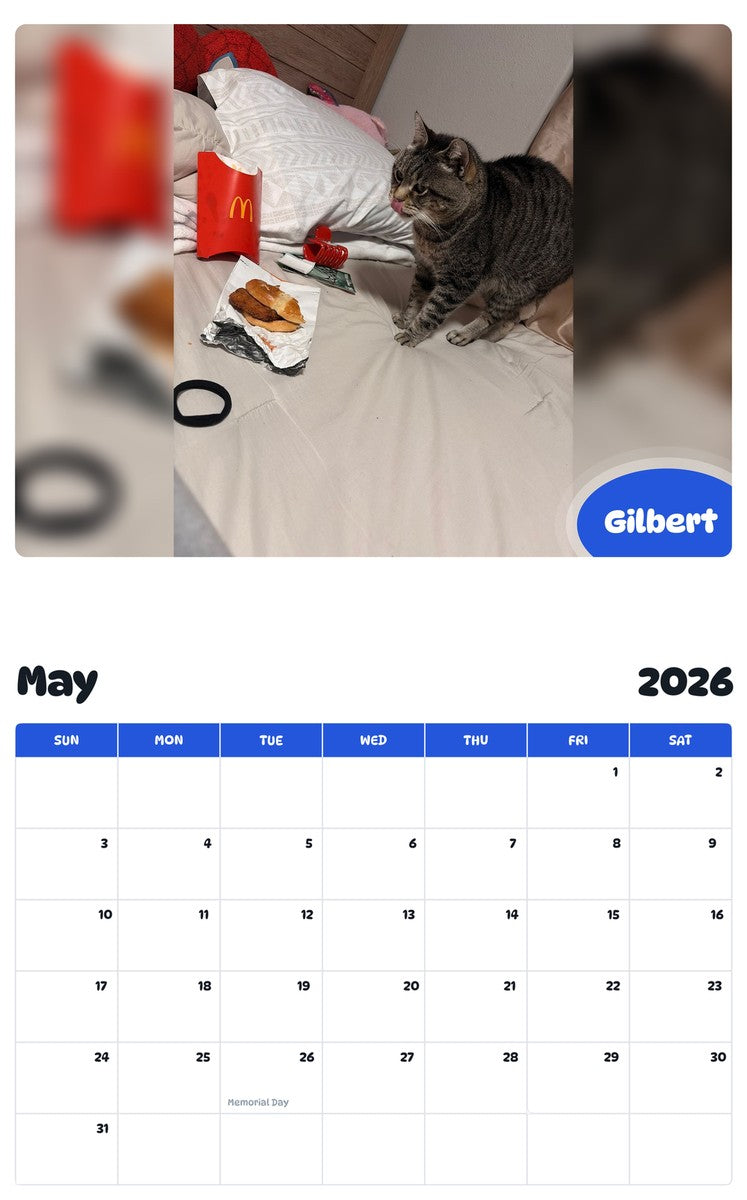 2026 - 2027 Gilbert - Pawidols Pet Calendar