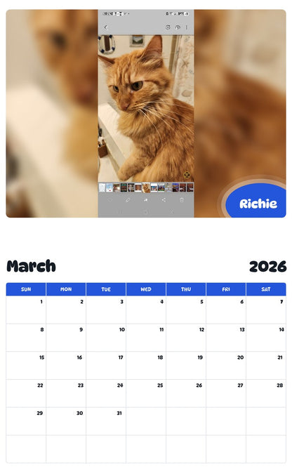 November 2025 - October 2026 Richie - Pawidols Pet Calendar