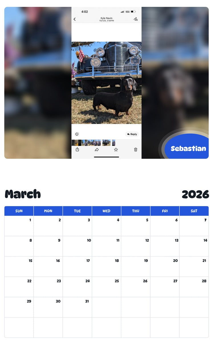 November 2025 - October 2026 Sebastian - Pawidols Pet Calendar