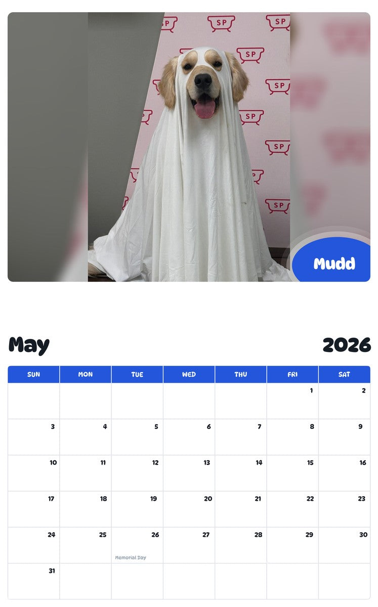 2026 - 2027 Mudd - Pawidols Pet Calendar