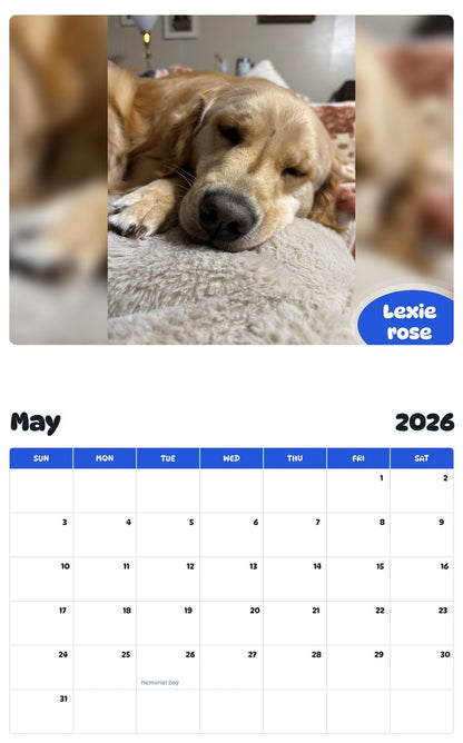 2026 - 2027 Lexie rose - Pawidols Pet Calendar