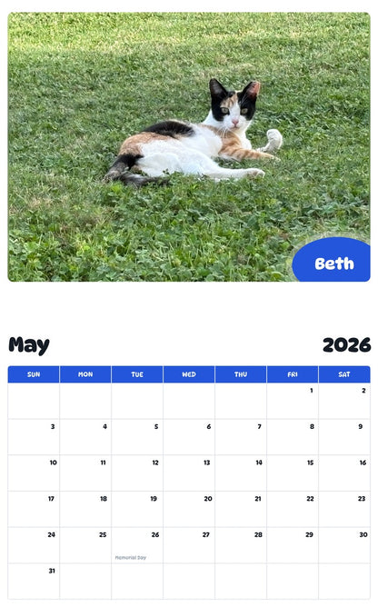 2026 - 2027 Beth - Pawidols Pet Calendar
