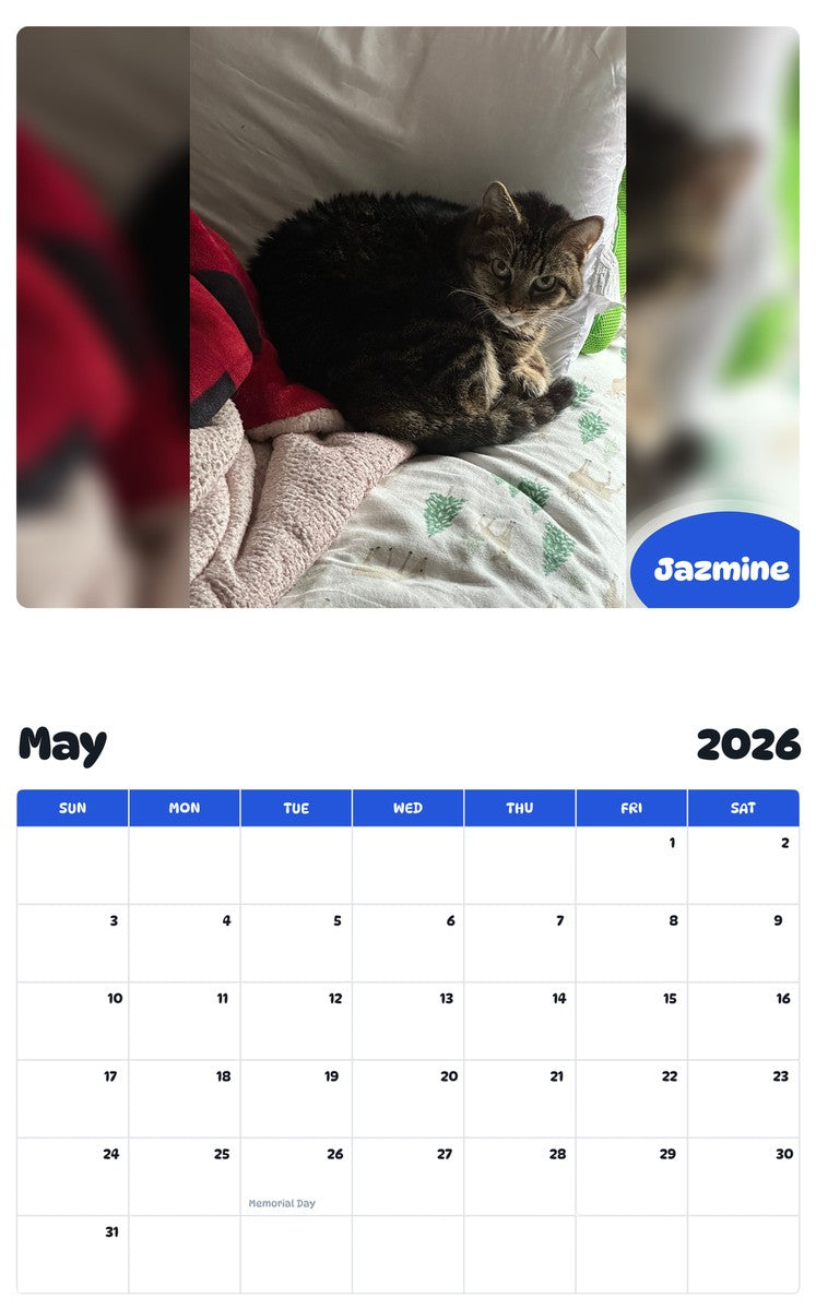 2026 - 2027 Jazmine - Pawidols Pet Calendar