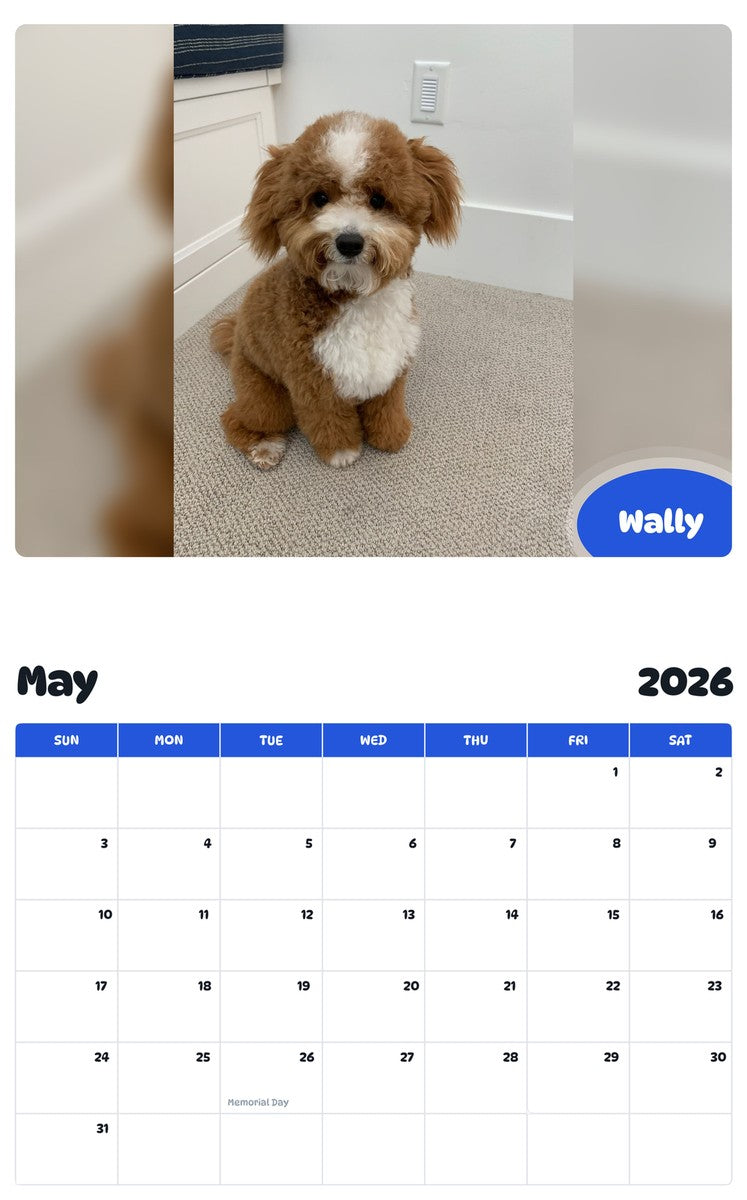 2026 - 2027 Wally - Pawidols Pet Calendar