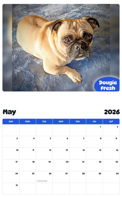 2026 - 2027 Dougie Fresh - Pawidols Pet Calendar