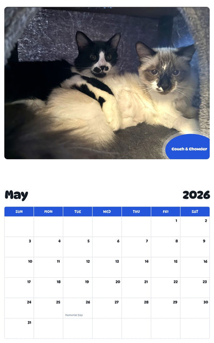 2026 - 2027 Couch & Chowder - Pawidols Pet Calendar