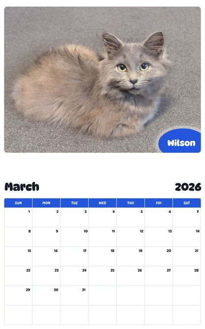 November 2025 - October 2026 Wilson - Pawidols Pet Calendar