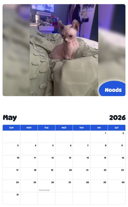 2026 - 2027 Noods - Pawidols Pet Calendar