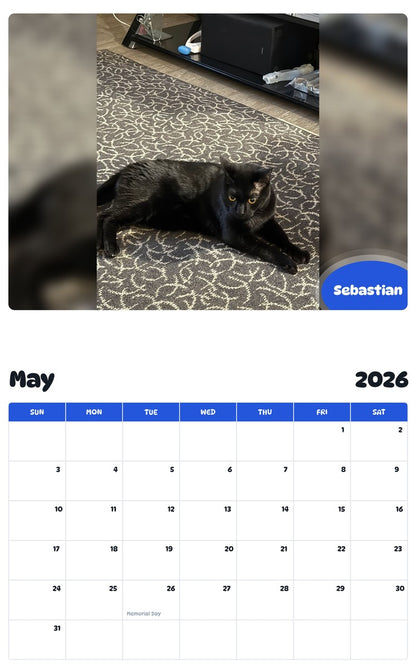 2026 - 2027 Sebastian - Pawidols Pet Calendar