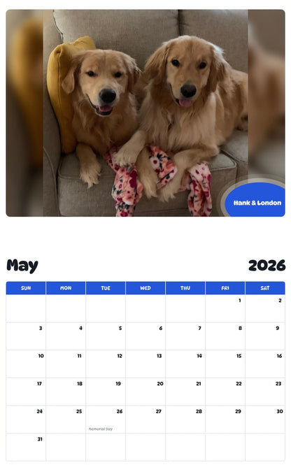 2026 - 2027 Hank & London - Pawidols Pet Calendar