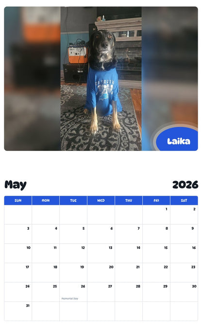 2026 - 2027 Laika - Pawidols Pet Calendar