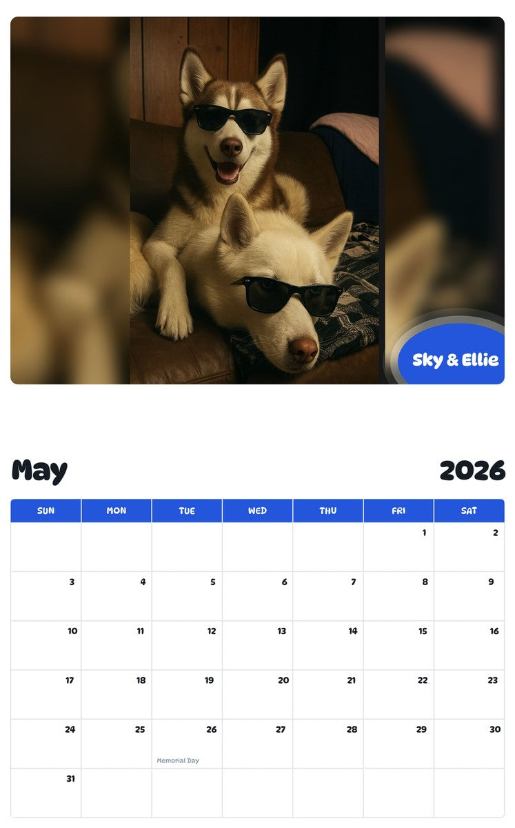 2026 - 2027 Sky & Ellie - Pawidols Pet Calendar