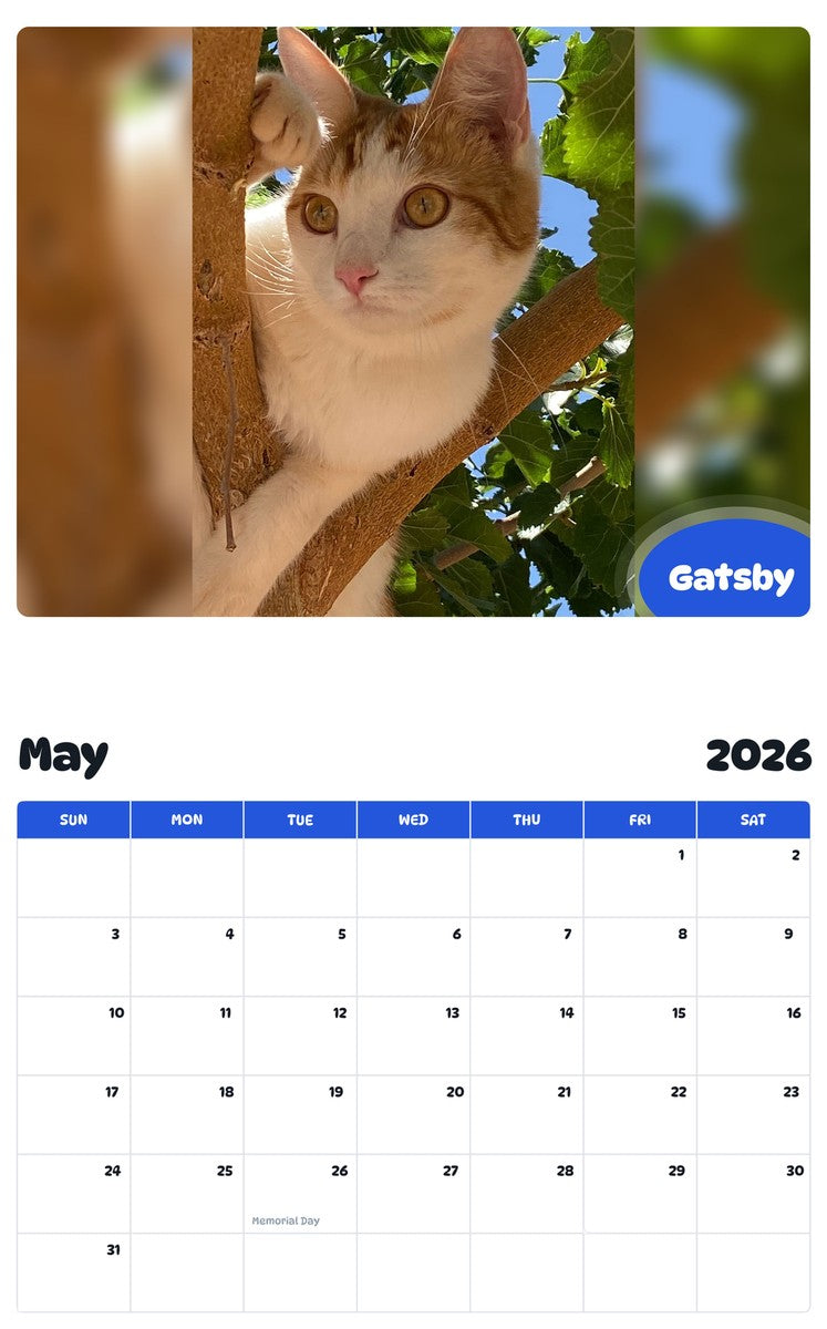 2026 - 2027 Gatsby - Pawidols Pet Calendar