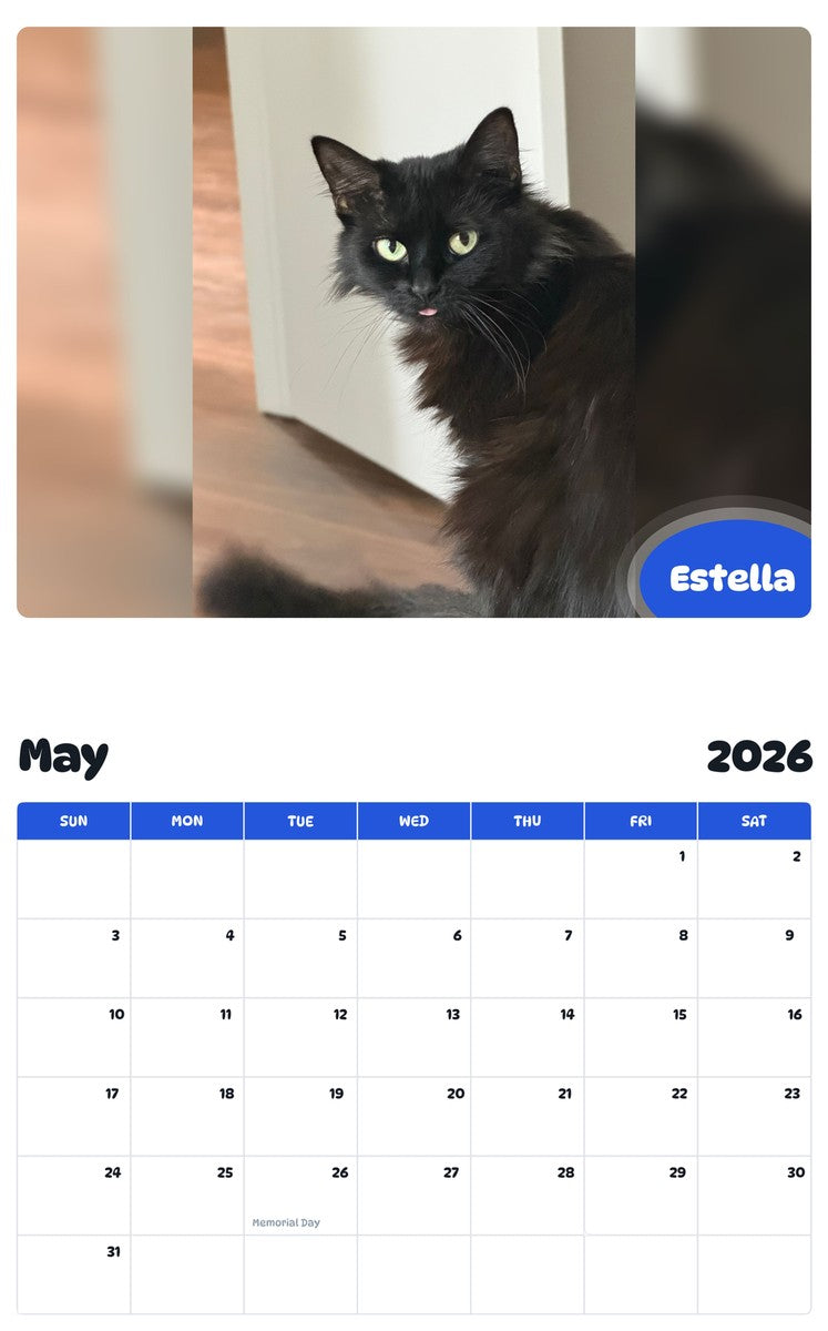 2026 - 2027 Estella - Pawidols Pet Calendar