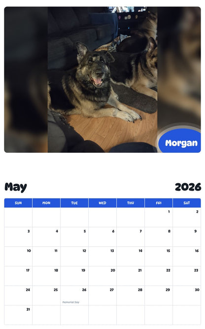 2026 - 2027 Morgan - Pawidols Pet Calendar