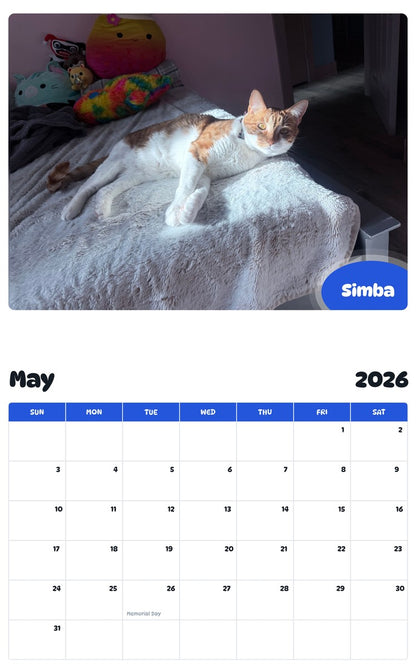 2026 - 2027 Simba - Pawidols Pet Calendar