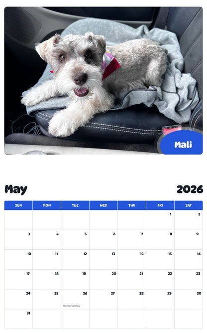 2026 - 2027 Mali - Pawidols Pet Calendar