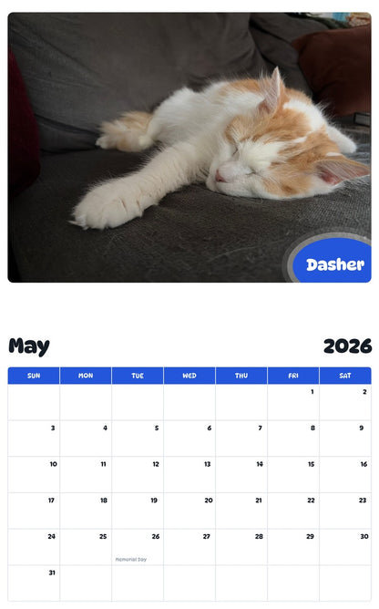 2026 - 2027 Dasher - Pawidols Pet Calendar
