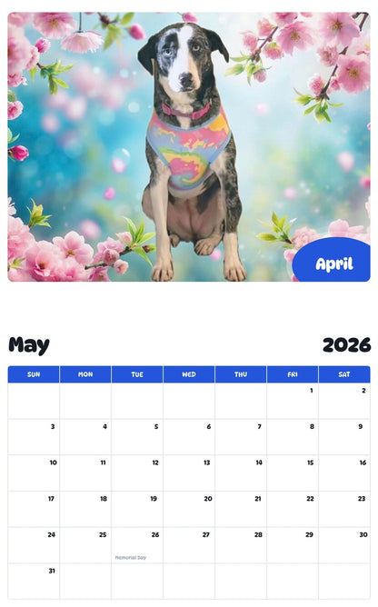 2026 - 2027 April - Pawidols Pet Calendar