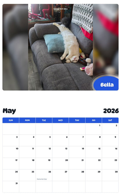 2026 - 2027 Bella - Pawidols Pet Calendar